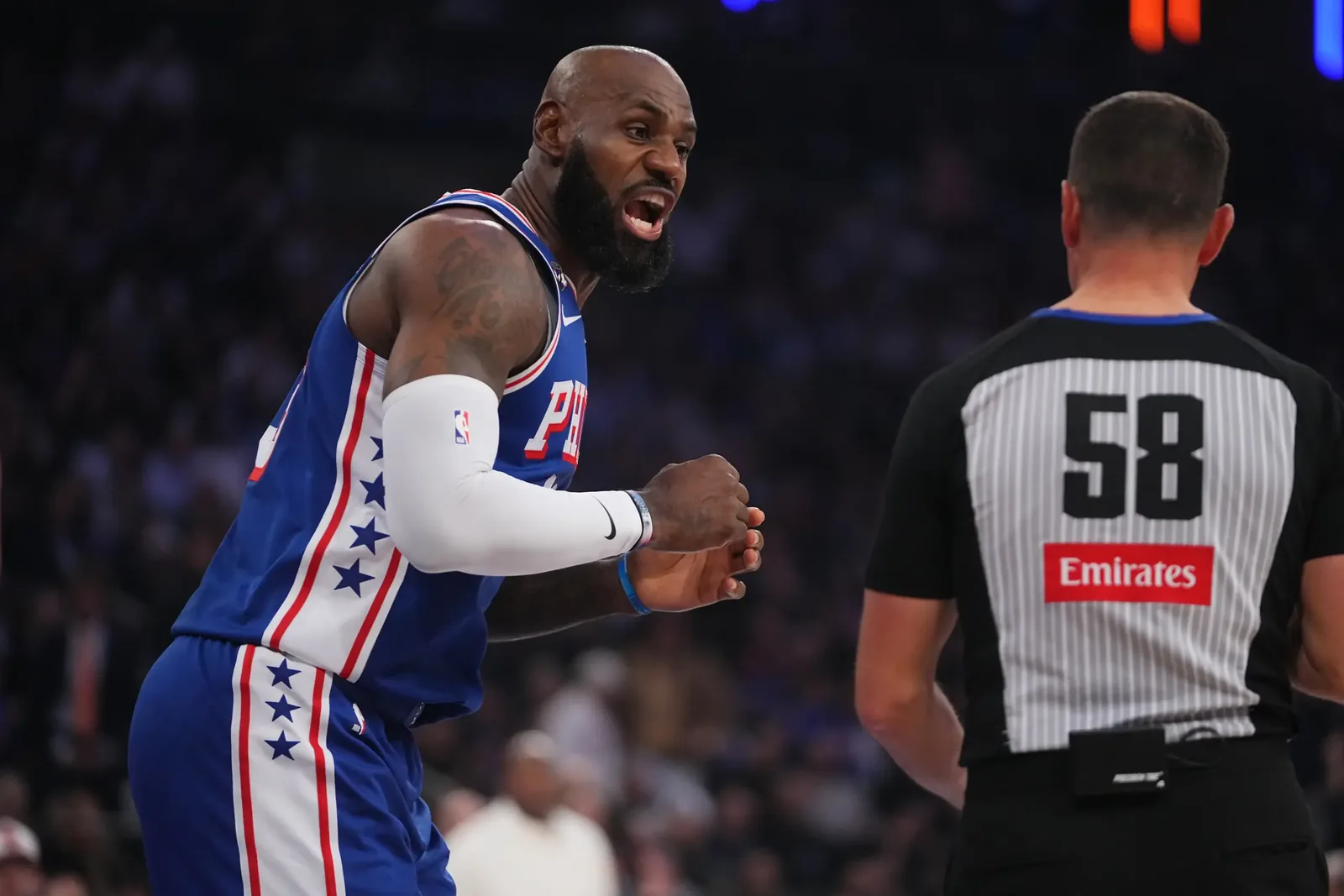 LeBron James wins 76ers debut as Philadelphia beats Knicks 106-100 on ring night